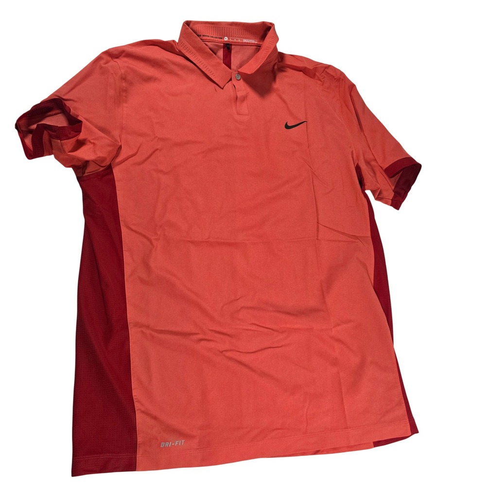 Nike Tiger Woods Collection Dri-FIT Golf Polo Orange Red 639818-647 Mens XL
